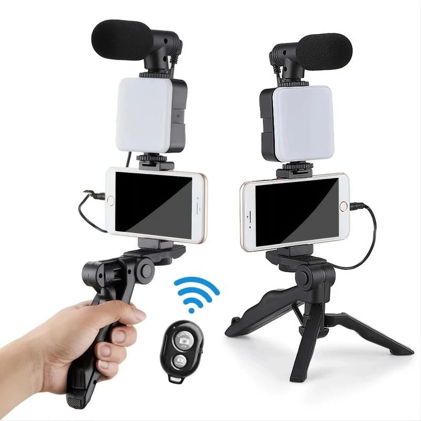 Ultimate Smartphone Vlogging Kit – Tripod, Microphone, LED Light & Phone Holder for TikTok, YouTube, and Live Streaming Stars in the Making